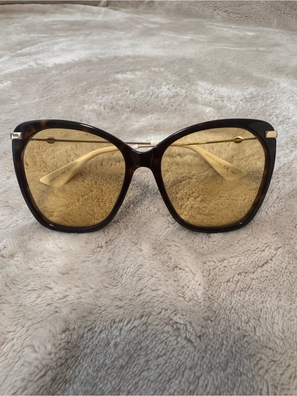 Gucci Tortoiseshell Frame Sunglasses with Amber Lenses